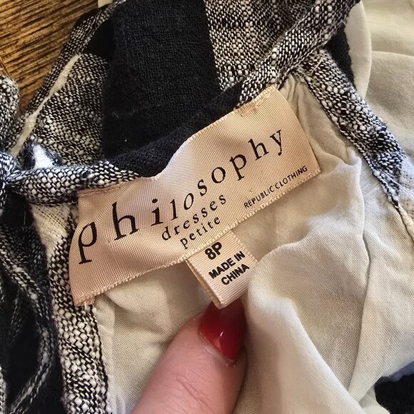 Black & White PHILOSOP Shift Sundress sz 8 Petite - Picture 2 of 10
